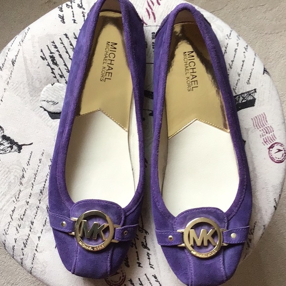 Michael Kors purple suede flats - Picture 1 of 5